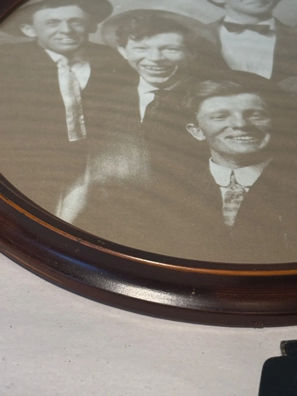 Round Hard Plastic Vintage Photo Frame